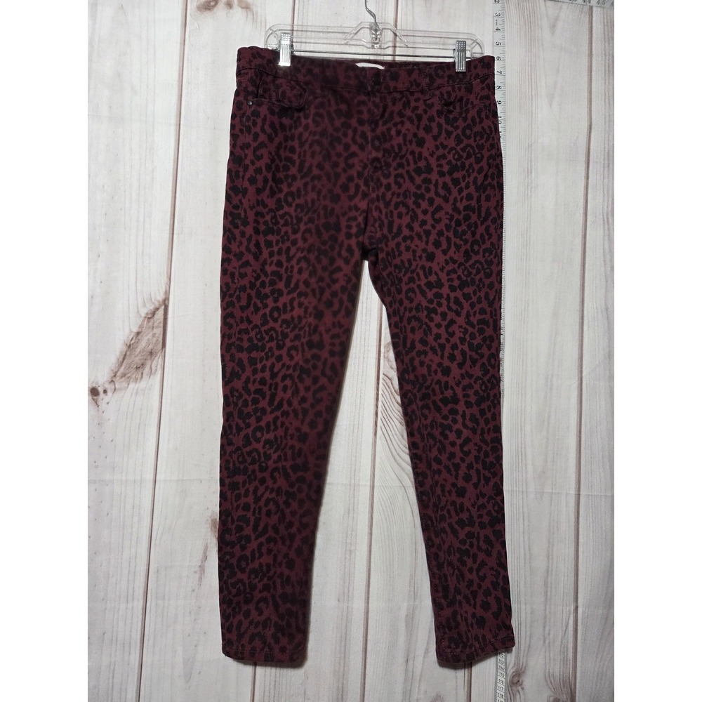 Social Standard Pants Womens 12‎ Leopard Ankle Skinny Stretch Jeans Animal Print